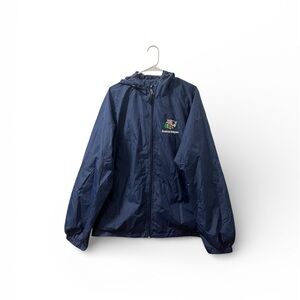 Navy Hooded Windbreaker Jacket Size XL